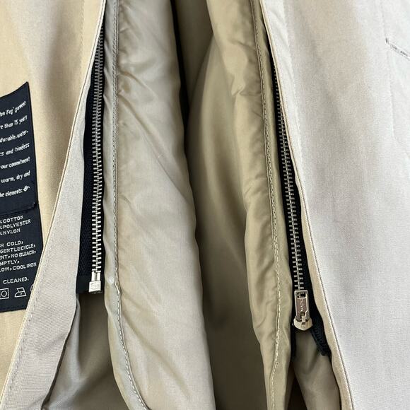 London Fog Tan Trench Style Button Down Raincoat Removable Insert Lined Coat - Picture 5 of 15